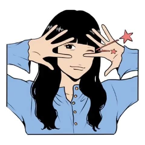 masuda mikuのインスタグラム：「LINEスタンプの気になるシリーズの彼女ver.💁‍♀️  https://store.line.me/stickershop/product/16707206/ja」
