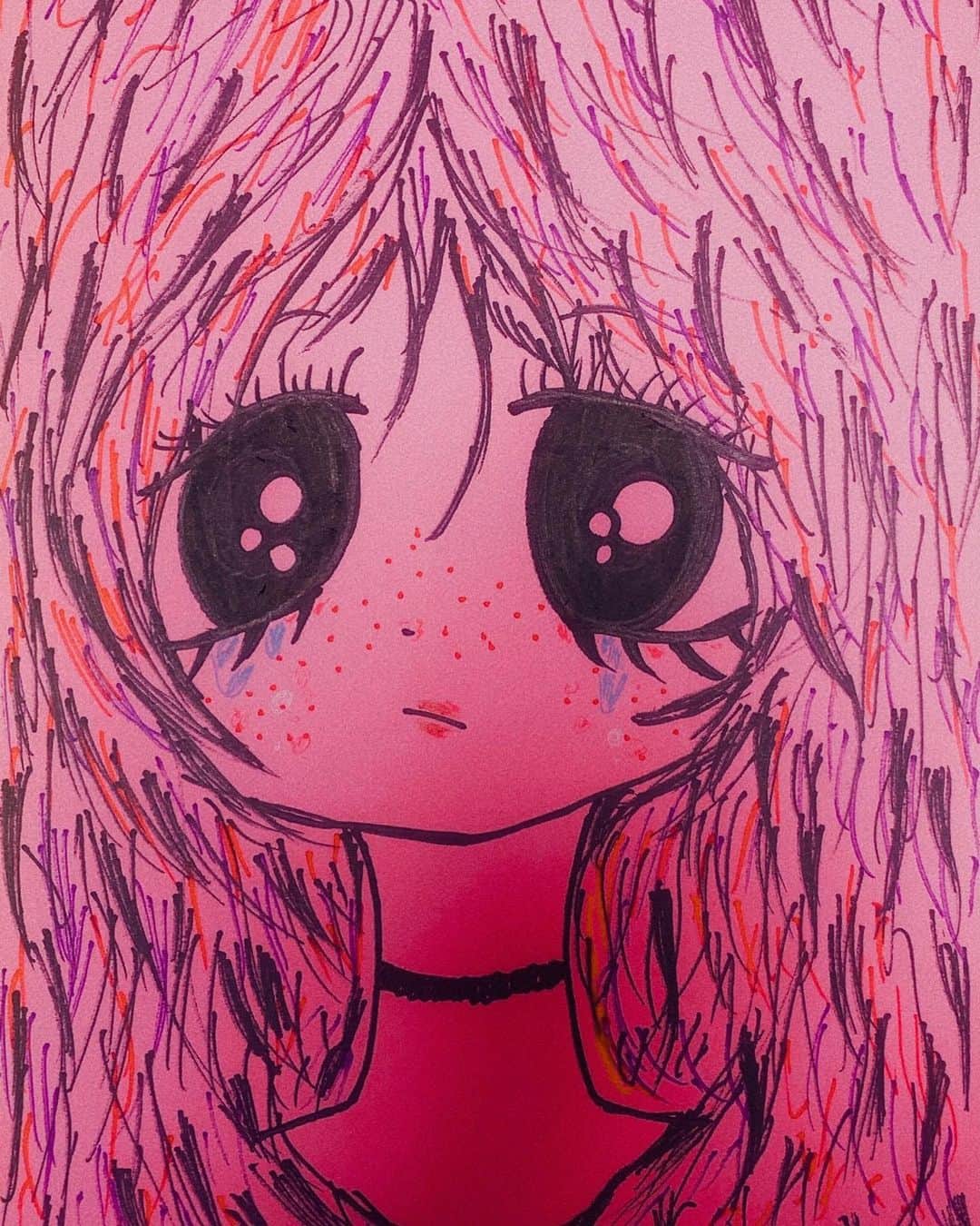 冨手麻妙さんのインスタグラム写真 - (冨手麻妙Instagram)「weep  #drawing」11月14日 20時09分 - amitomite