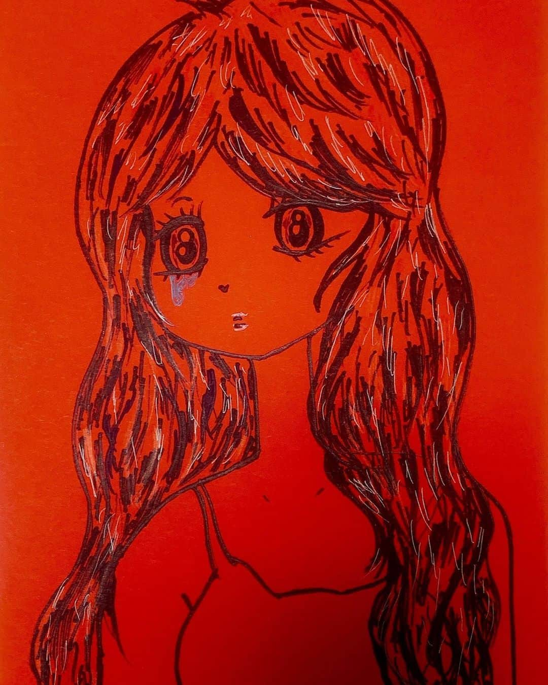 冨手麻妙さんのインスタグラム写真 - (冨手麻妙Instagram)「weep  #drawing」11月14日 20時09分 - amitomite