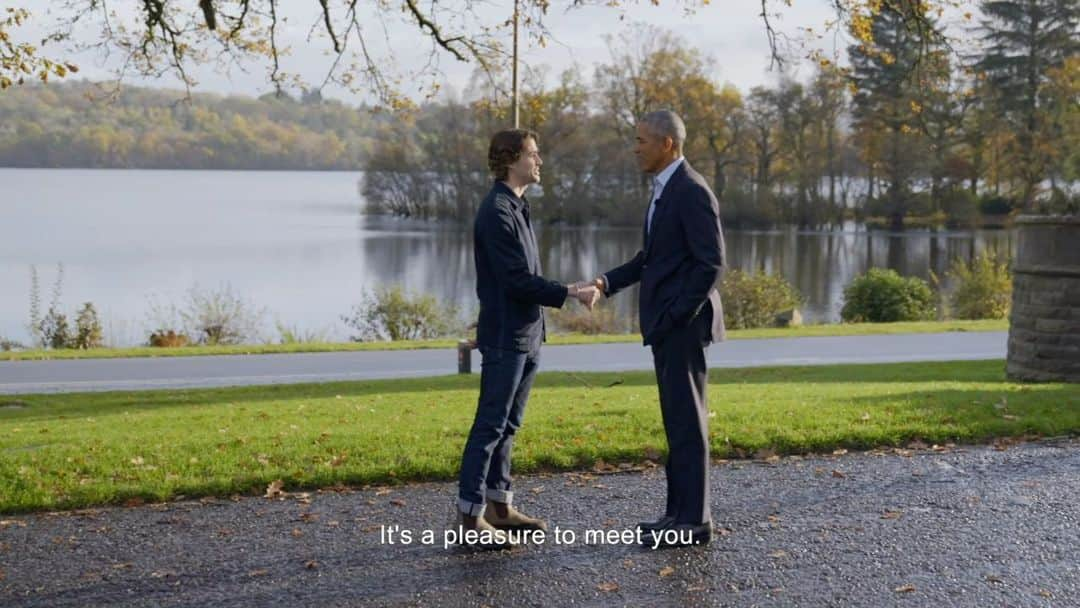 Jackson Harriesのインスタグラム：「It was a pleasure and an honour to meet and interview president @barackobama for the final episode of Seat At The Table. I’ve never been so nervous for an interview in my life….   You can watch the full interview in episode 11 which has just gone live on YouTube.   A huge thanks to the @obamafoundation for this opportunity and for giving young people a platform - these are the voices we need to hear.   #cop26 #youtubeoriginals #seatatthetable」