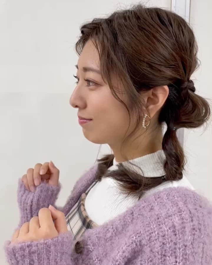 のインスタグラム：「👗 . おとといの衣装です😊 リラックスめだったので 髪の毛もゆる〜くしてもらいました✨ . おでこも出してたんですが 髪型わりと好評で嬉しかったです🙈 . outfit: @naturalcouture_official #ヘアスタイル #韓国ヘア #韓国風 #ツインテール #くるりんぱ」