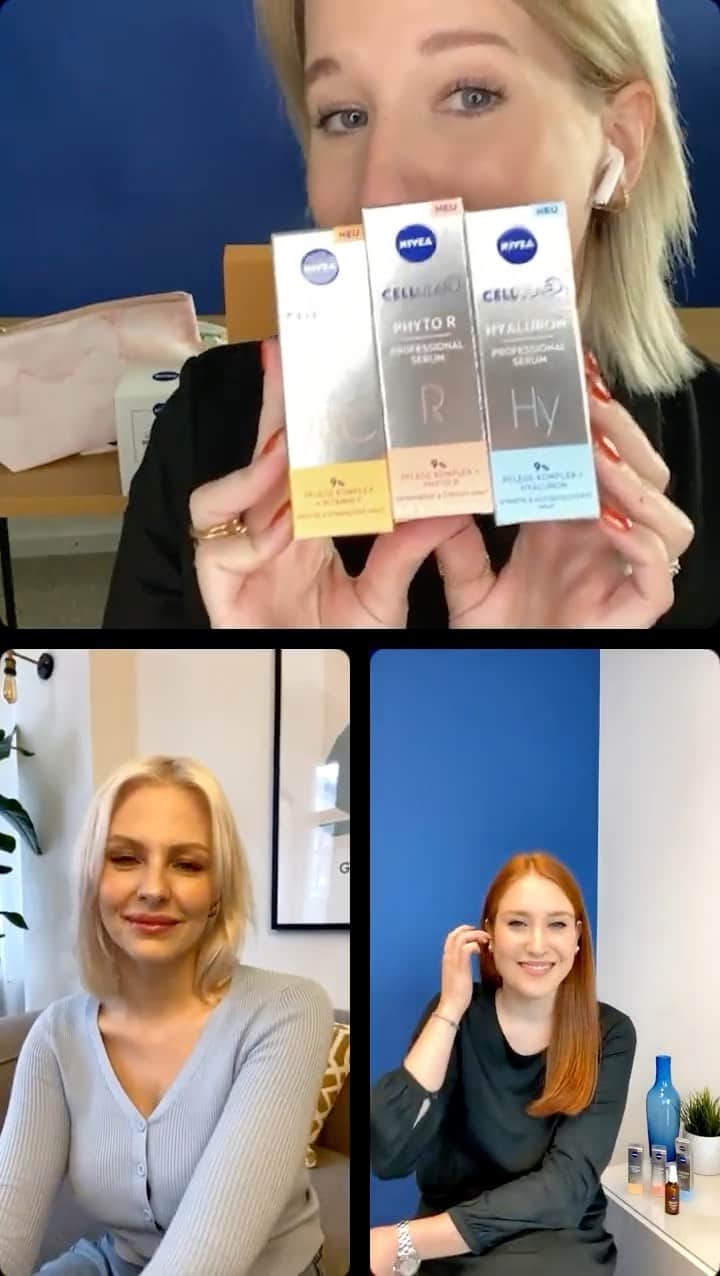 NIVEA Deutschlandのインスタグラム：「Erfahrt alles über die neuen Cellular Professional Seren im Beauty Talk mit @dm_deutschland und @carolinlauffenburger 💙 #NIVEA」