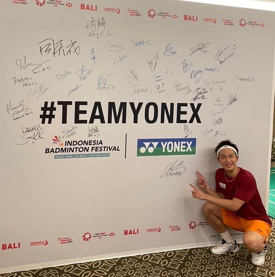 桃田賢斗のインスタグラム：「To all fans in Indonesia I can play badminton in the best atmosphere with the support from everyone. I’ll do my best so that I can show the world the amazing badminton🏸 Thank you so much.  #桃田賢斗 #kentomomota #indonesia #bali #badminton #IndonesiaMasters  #yonex #teamyonex #daihatsu」