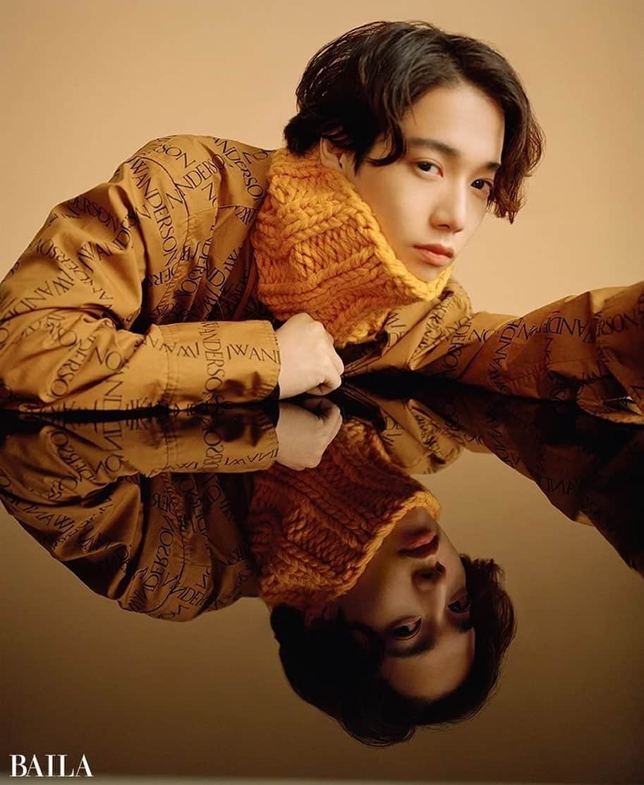 片岡千之助のインスタグラム：「@baila_magazine  @jw_anderson   未公開カット。 BAILAのウェブにて インタビュー記事公開中。」