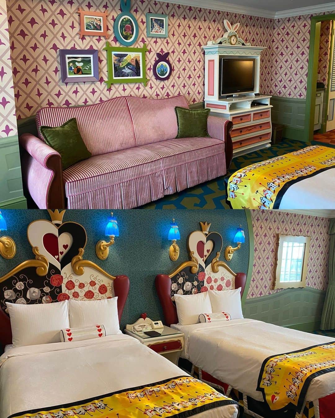 市川愛さんのインスタグラム写真 - (市川愛Instagram)「Disneyland Hotel🏨🎈  不思議の国のアリスルーム♥️♠️♦️♣️ アリスで🥳 かわいすぎでは？満喫  #disneylandhotel#disneyland#ディズニーランドホテル#ランホ#不思議の国のアリスルーム#アリスルーム#不思議の国のアリス##アリスコスプレ#ディズニーコーデ#ディズニーフォト#ディズニーホテル#夢の国🐭」11月19日 19時09分 - pkmnai