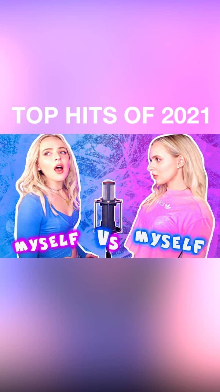 マディリン・ベイリーのインスタグラム：「HERE IT IS! Top Hits of 2021 (SING-OFF vs. MYSELF) 💕 what was your favorite song of 2021??」