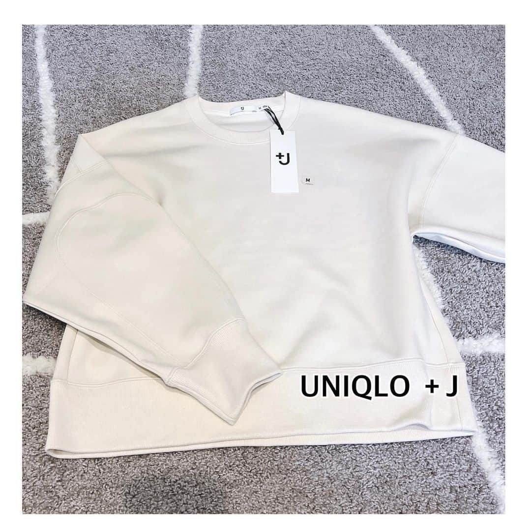 山崎萌絵のインスタグラム：「. UNIQLO×ジルサンダーのスウェットゲット。 着心地最高で、絶妙な光沢もあるので綺麗めにも着られます🥰  色違いも買おうかなぁ、、  #uniqlo #uniqlojilsander #plusj #ユニクロジルサンダー #ドライクロップドスウェットシャツ」