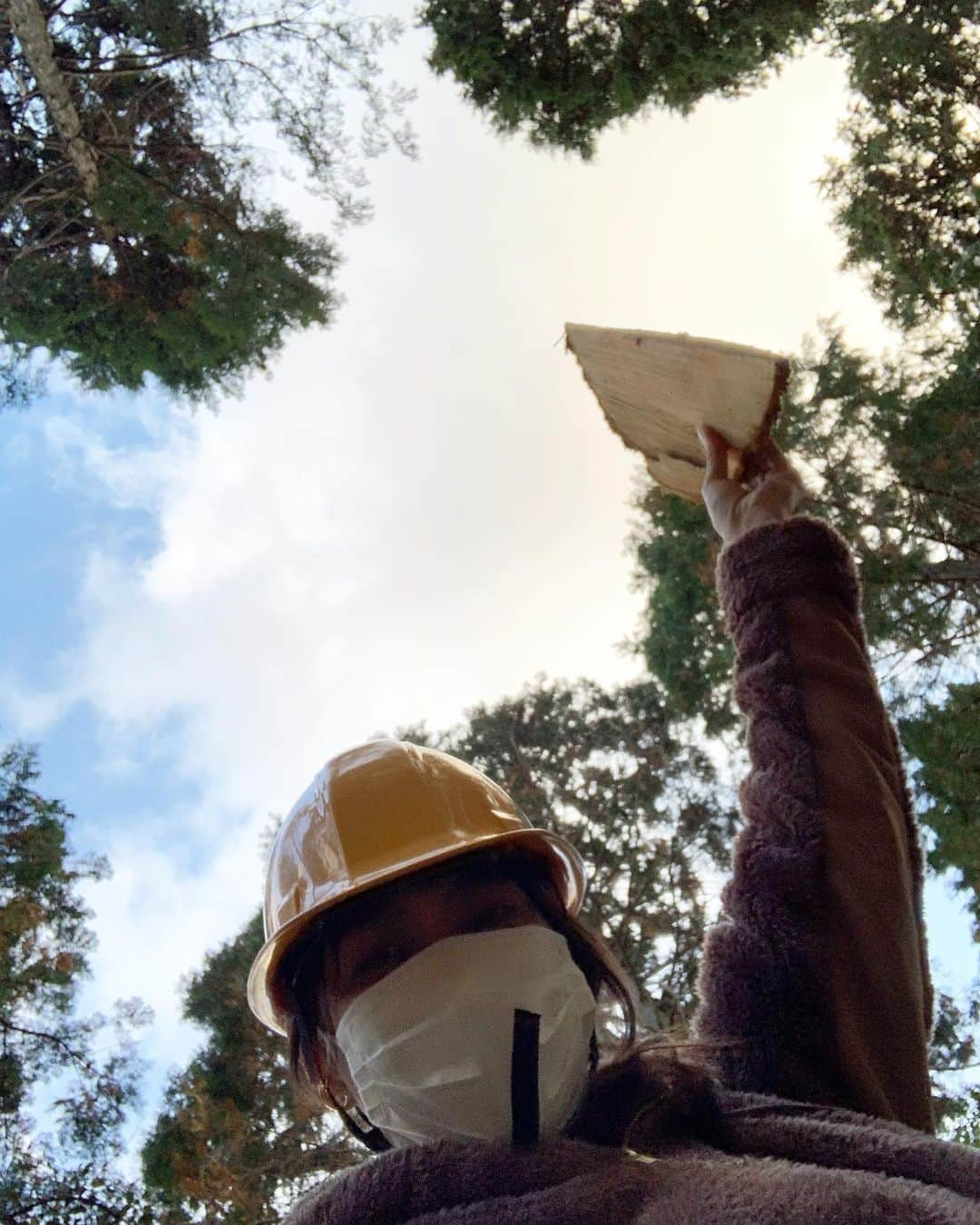 前田典子さんのインスタグラム写真 - (前田典子Instagram)「#チェーンソー　は 持ってみただけ〜😅 #ワイルドだろぉ  #箱根杉の間伐体験 #ノコギリ で地味に 腕がパンパンになるほど 木を切る💦💪  木に切り込みを入れて 反対からノコギリで切り 最後はロープで引っ張りました。#共同作業 倒れる瞬間のバキバキバキッー⚡️ズドーン‼️がたまらないです😆  この日は樹齢30年ぐらいの檜木を切りました 凄くいい香り😌 切り立ての木は湿気があり しっとりバームクーヘンの様でした😋  密集した林はある程度 間伐する必要があります。 地面に陽射しが入らないと緑が育たないからね🌳  #木を切た倒す #初めての体験  まだ、やってない事いっぱいあるなぁ〜😄  ホテルへ戻って @hotelindigohakonegora  夕飯前に #大浴場へ #水着で入る #温泉プール♨️👙 #混浴 #ジャグジー　 #ジェットバス #温中歩行　♨️ #温浴#体が芯からあたたまる   #アクティビティ #チェーンソー　使いたい💚 　1日講習を受けるだけみたい #ジェイソン#旅の備忘録 #マエノリ旅　動画はストーリーズのアーカイブを見てね❣️ つづく」11月21日 9時47分 - maenorichang