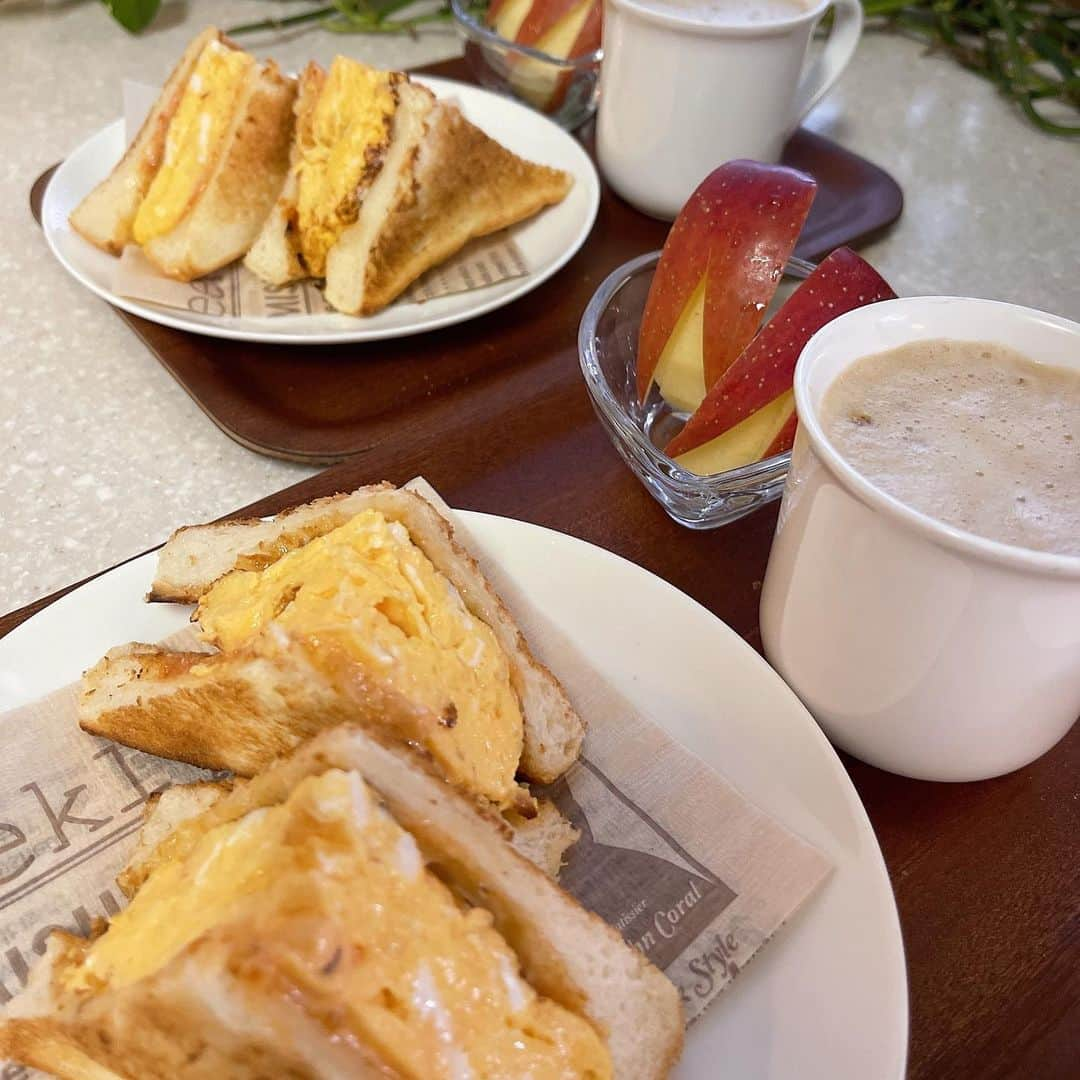 水谷雅子さんのインスタグラム写真 - (水谷雅子Instagram)「#おはようございます #モーニング#朝食 #goodmorning #breakfast  #秋田犬#秋田犬マグ#おはようマグ #akitainu #doginstagram #dog #厚焼きたまごサンド  #キャラメルコーヒー#珈琲 #赤どりのたまご #エスエルクリエーションズ #安心安全な食材#お取り寄せ #slcreationsのある暮らし #slcreations #冷凍食品#宅配冷凍食品#品質こだわり #無添加#z's-menu #水谷雅子#水谷雅子beautybook50の私 @slcreations_official 名古屋18℃☂️☁️ おはようございます。 今週もどうぞよろしくお願いいたします。 こちら朝から冷たい雨が降っています。 日差しがないので日中は肌寒いです。 暖かい服装でお出かけして下さいね。 頑張って行ってらっしゃい。❤️ あ、それと明日午後3時からインスタライブします。 時間のある方は見に来て下さいね❣️😊」11月22日 8時10分 - mizutanimasako