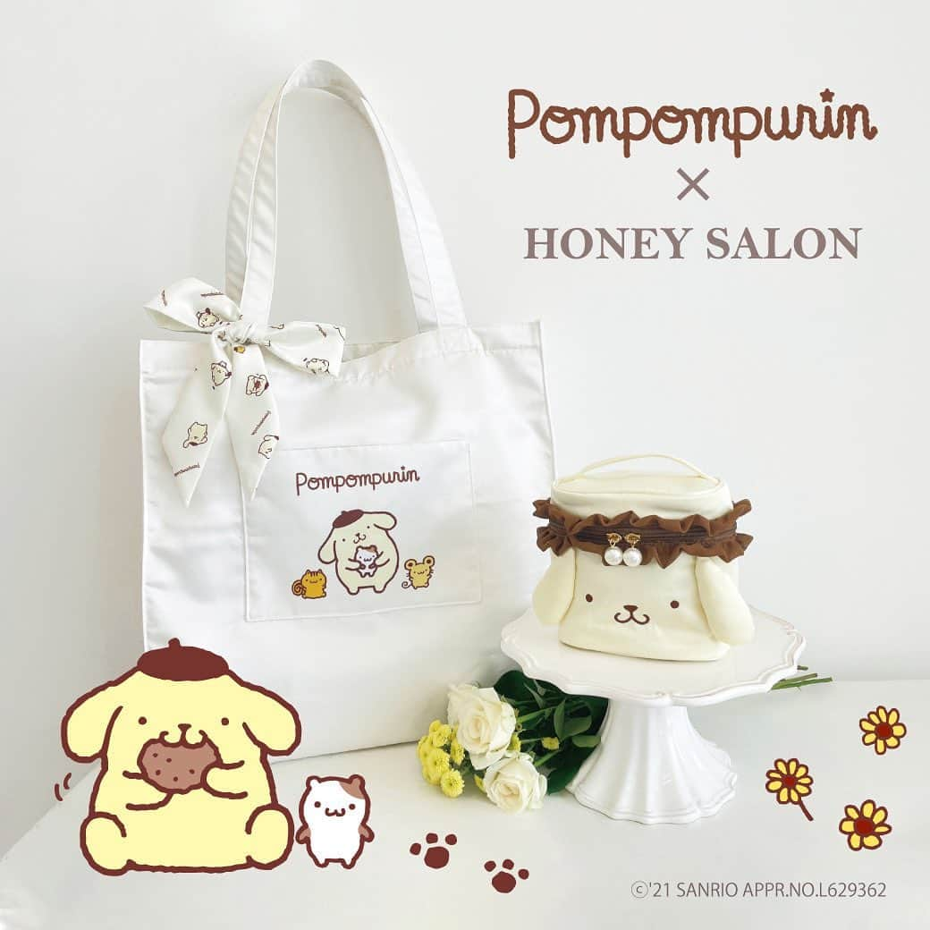 ハニーサロンバイフォピッシュのインスタグラム：「Sanrio characters  ✖️ honey salon  受注生産で大好評だった、 トートとポーチの予備生産分が、 11/22  18:00〜販売開始♡  数に限りがございますので、お早めにお求め下さい♪  #sanrio #サンリオ　#honeysalon  #ハニーサロン  #さんりおきゃらくたーず  #マイメロディ  #ポムポムプリン  #シナモロール」