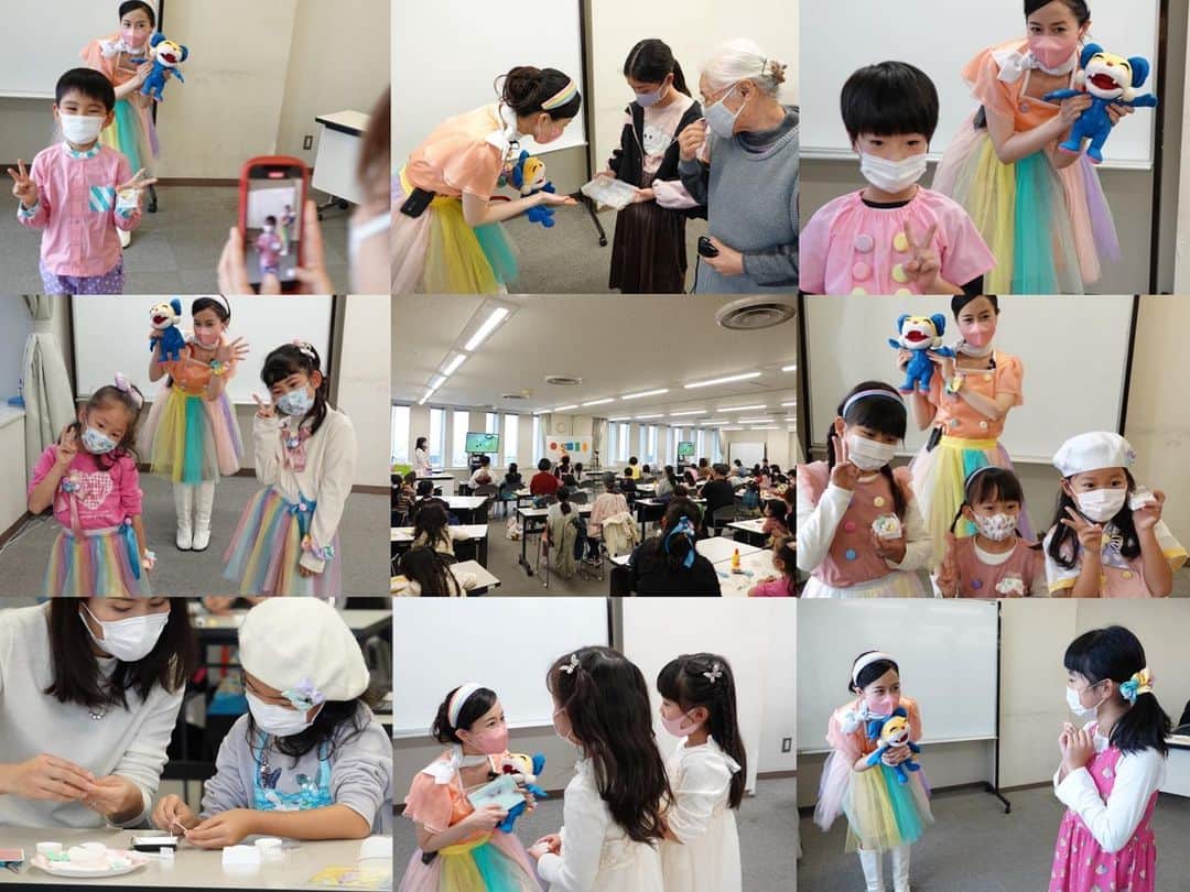 のインスタグラム：「コロナ禍でしばらくできなかったNHK文化センター名古屋教室、久しぶりにおねんどお姉さんで開催！ 登場した瞬間から皆様の愛に胸を打たれました😭  ありがとうございました！！  #workshop #forkids #education #edutainment #nendol #hitomiokada #clayart #lookslikeme #costume #おねんどお姉さん #こねんどお姉さん #nhk文化センター #名古屋」