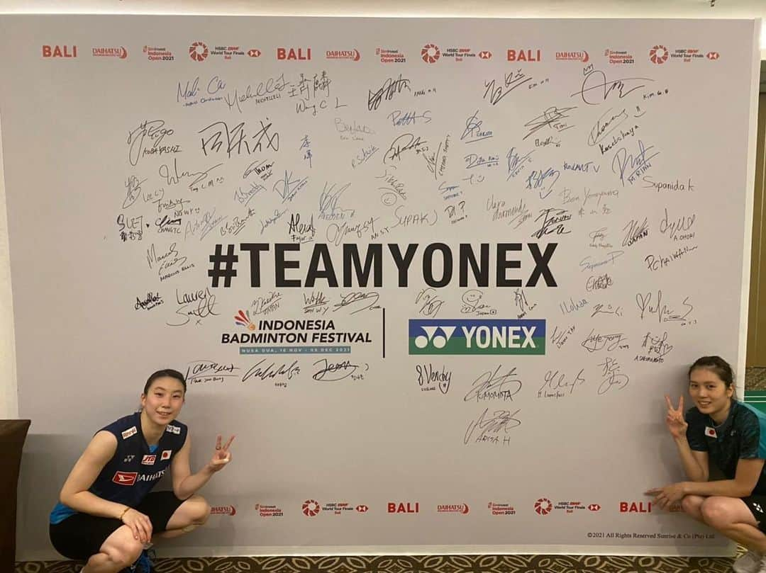 大堀彩のインスタグラム：「#Team YONEX🏸💙🤍💚」