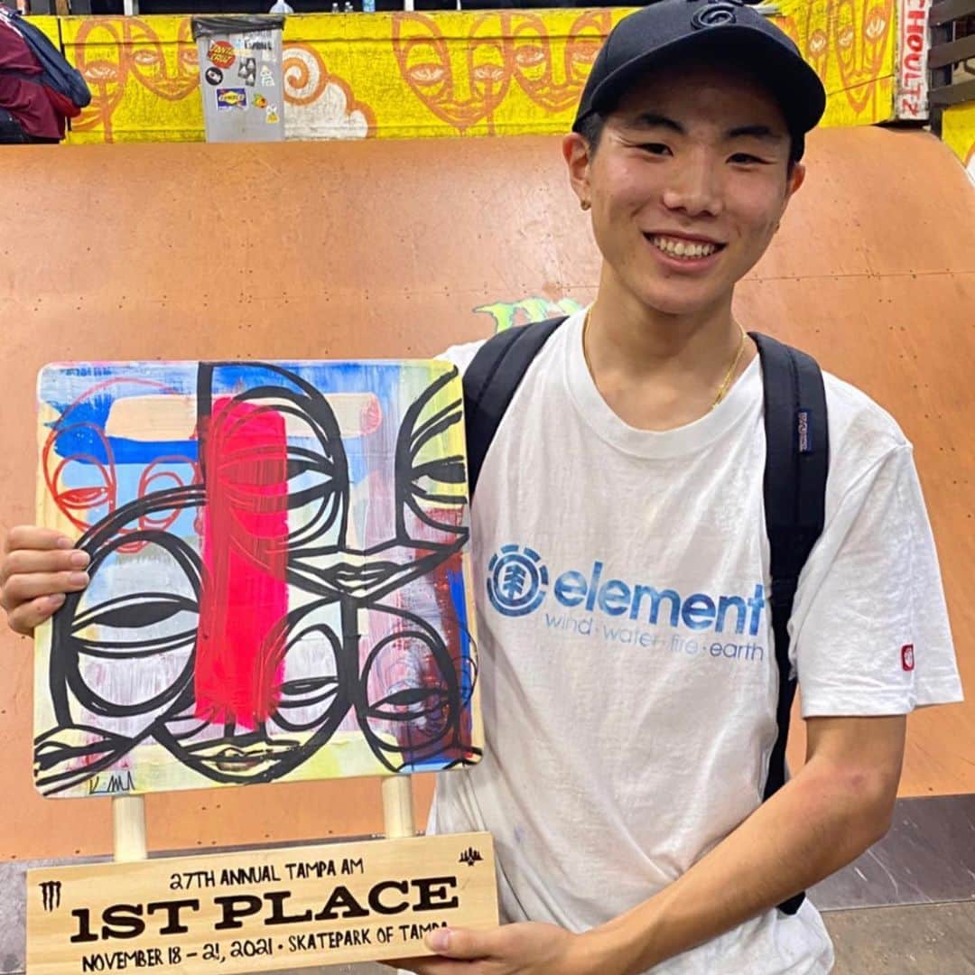 青木勇貴斗さんのインスタグラム写真 - (青木勇貴斗Instagram)「I got 1st place. Thank you so much @spottampa  #elementjapan #elementskatebord」11月23日 7時40分 - _yukitoaoki