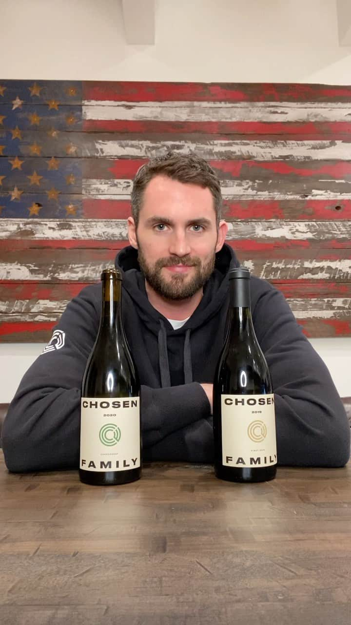 ケビン・ラブのインスタグラム：「Available Now!!! Our newest Willamette Valley Pinot Noir & Chardonnay just in time for the Holidays. Make sure to grab some of this 🔥🔥🔥 from @chosenfamilywines while it’s still here!!! #chosenfamily #happyholidays」