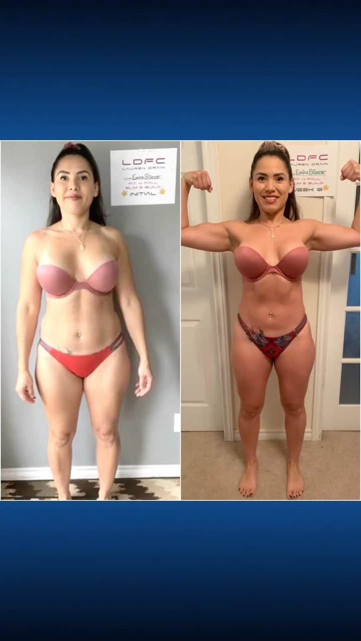 Lauren Drain Kaganのインスタグラム：「Eunice | @Siliuni in her own words: “This is my second challenge the first challenge I completed was back in 2019. I had full intentions of participating in another challenge with Lauren that year as I was thrilled with my results but little did I know the world would change due to COVID. The uncertainty and the fear was real along with the mounting pressure from being an essential worker and being on the frontline everyday. For almost two years I was living with stress and anxiety. As I’m sure many of us were. Looking back I believe I was in survival mode without even knowing it. I stopped prioritizing my well being and fitness which started to take a toll on my mental health and my body started to show signs of distress. With chronic back pain and stiffness in my neck which was immobilizing at times it was then that I had come to the realization I needed to make a change in my life. I had enough of feeling pain , feeling sluggish, my clothing not fitting and most of all I hated not feeling like myself anymore. That’s when I made the decision to do what I promised myself to do years back join another of Lauren’s challenges. I knew with Lauren’s help I could achieve the change I was so desperately needing. Let me tell you I was right!! In as little as 6 weeks the changes I see in my physique and within myself are astonishing and that to me is priceless. It wasn’t an easy journey for me this time around as at times I felt like giving up but I pushed through those feelings and boy Am I happy that I did. I’m so happy that I didn’t give up on myself. I highly recommend this program to anyone looking to make a change. Real people with real results. Workouts are easy to follow and the meal options keep you from getting bored with eating healthy. I still haven’t set foot in the gym since COVID but I was able to complete this program in my home gym. Thank you Lauren for helping me kick start my love of fitness again. I am truly Thankful that I stronger then when I started happier and healthier.”」