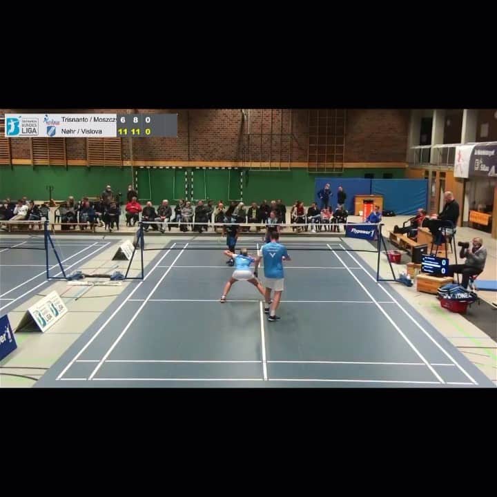 ニナ・ビスローバのインスタグラム：「It was the first time I played with @niclas_noehr  It was really fun playing with a partner who is also a leftie, same as I am 💪🏻🙃🙃🙃 #badminton #badmintonplayers #бадминтон #мояжизнь #мояигра」