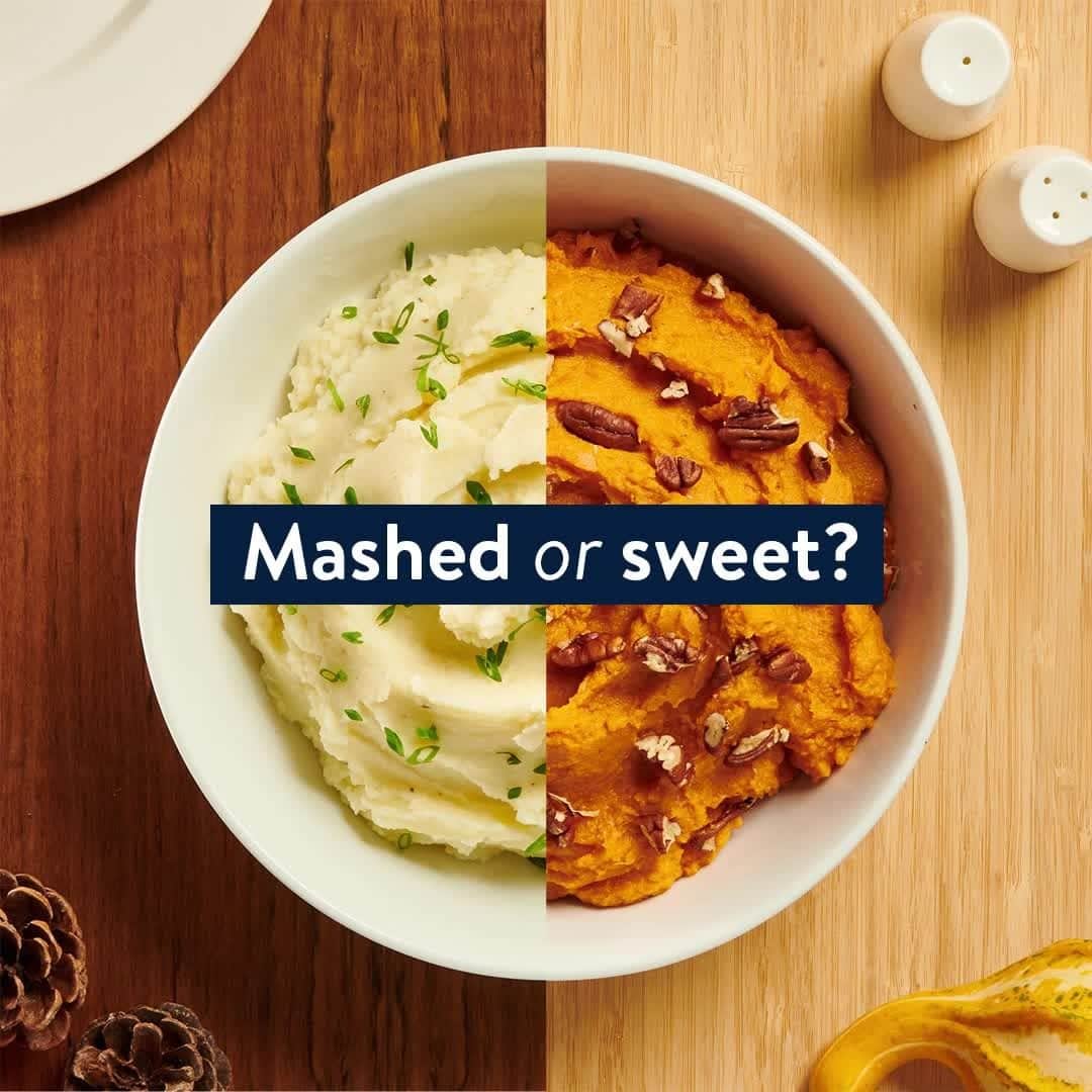Wal-Mart Stores, Incのインスタグラム：「Happy Thanksgiving! We’re closed today, but while we’re waiting for the 🦃, we’re thinking about the rest of the sides... & how everyone has their opinions about ’em. 😅 What do YOU think? Comment & tell us!👇🏽 (Oh, & don’t worry, we’ll be back ✨ bright & early ✨ tomorrow at 5am for Black Friday.)」