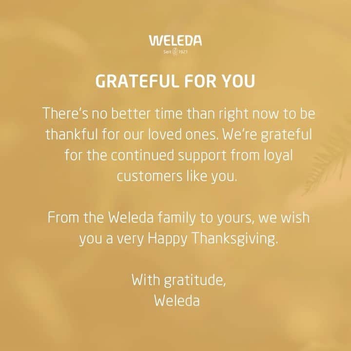 Weledaのインスタグラム：「We’re grateful for you today and always! 💚🍂 #HappyThanksgiving」
