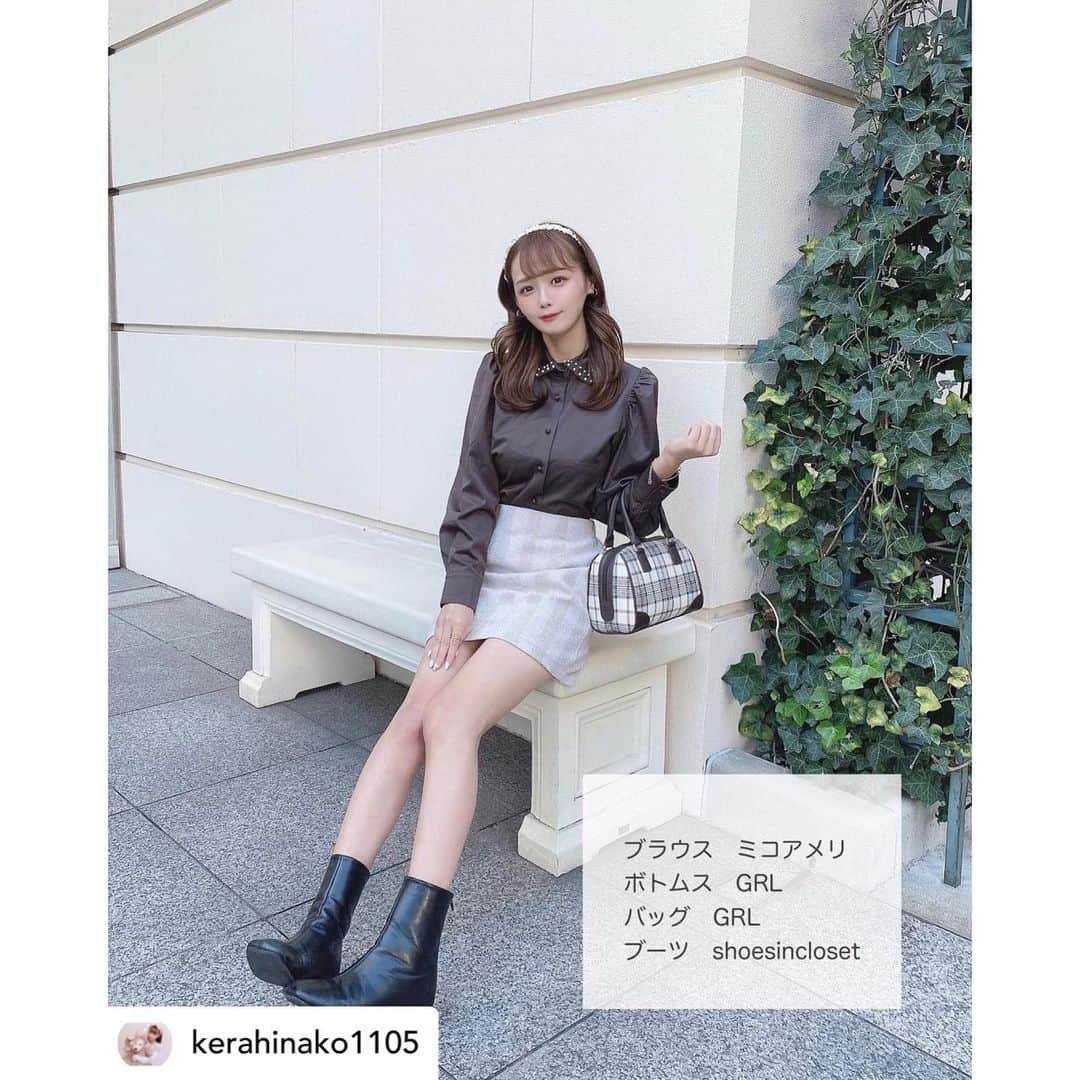 GRLさんのインスタグラム写真 - (GRLInstagram)「【👆画像をタップすると購入できるよ👆】	 @kerahinako1105 さん  にGRL商品着用して頂いております💕  ありがとうございます✨  .  @grl_official  #グレイル #grl  #プチプラ #ootd #fashion #プチプラコーデ #outfit #ファッション #可愛い #かわいい #コーデ #コーディネート #cute #大人カジュアル #カジュアルコーデ#GRL購入品#グレイル購入品#購入品   #ショルダーバッグ #テーラードジャケット #ミニスカート」11月26日 17時06分 - grl_official