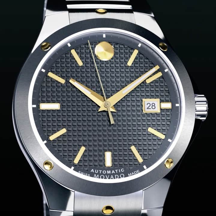 モバードのインスタグラム：「We're playing favorites. The #MovadoSE Automatic is the gift of the season and the perfect combination of design, craftsmanship, and style. Tap to shop, and feel free to watch this beauty on repeat.」