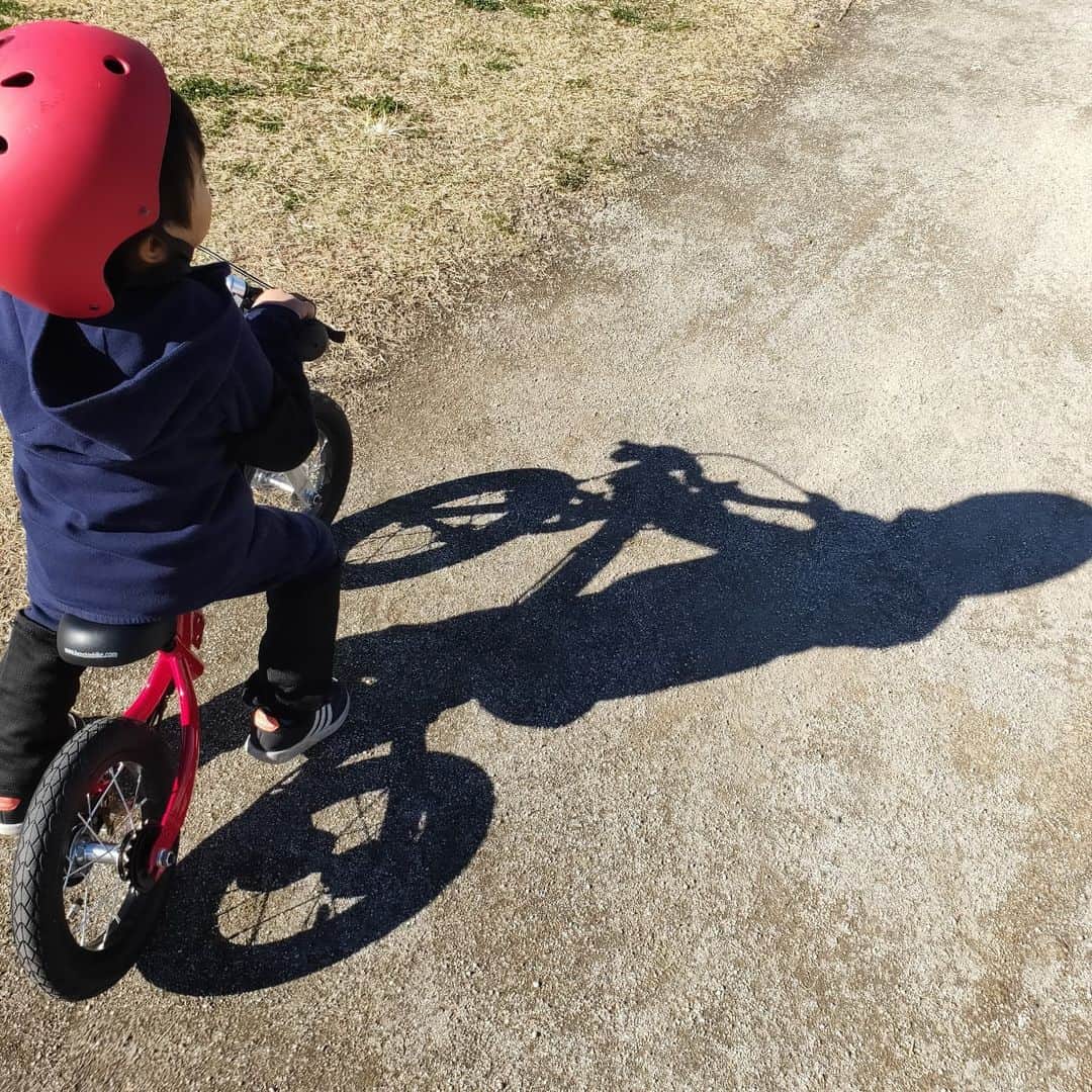 宮下ともみのインスタグラム：「へんしんバイク始めました🚲まずはペダル無しから練習✨  #3歳9ヶ月 #へんしんバイク2」
