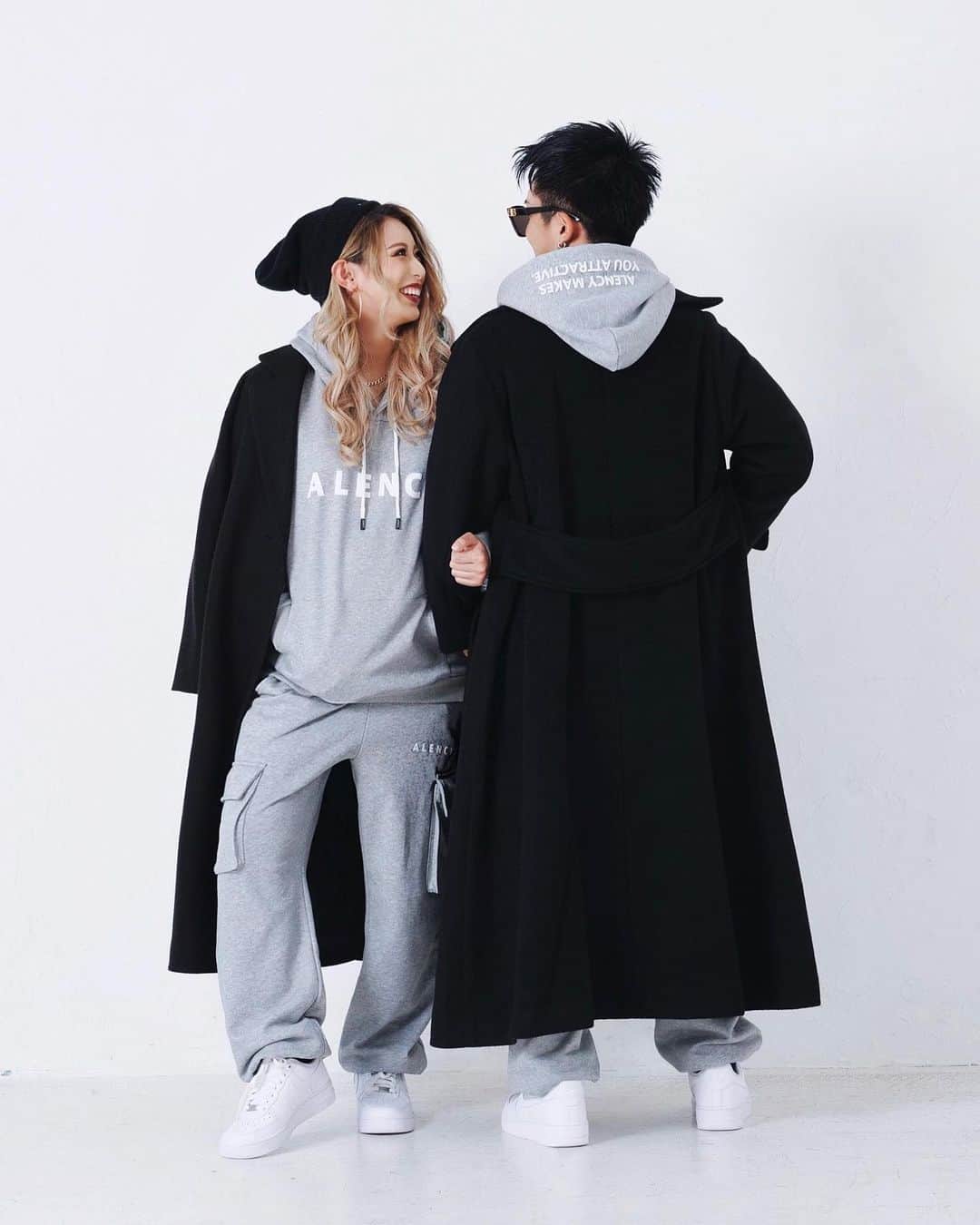 茄子紺 Alency ベーシックスウェット セットアップ ブラウン