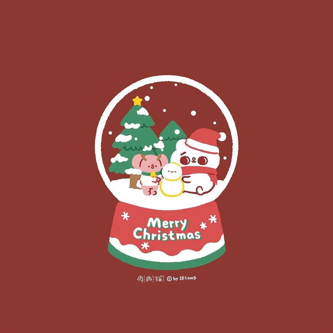 爽爽貓 by SECONDのインスタグラム：「祝我們 每個夜裡都住著平安 每個日子都活成一份禮物  快樂   #平安夜 #聖誕快樂 #merrychristmas  #爽爽貓 #ソウソウネコ #そうそうねこ #SONGSONGMEOW  #凹凹熊 #ĀooĀooBEAR #くまのあうちゃん  #bySECOND #wuchenga」
