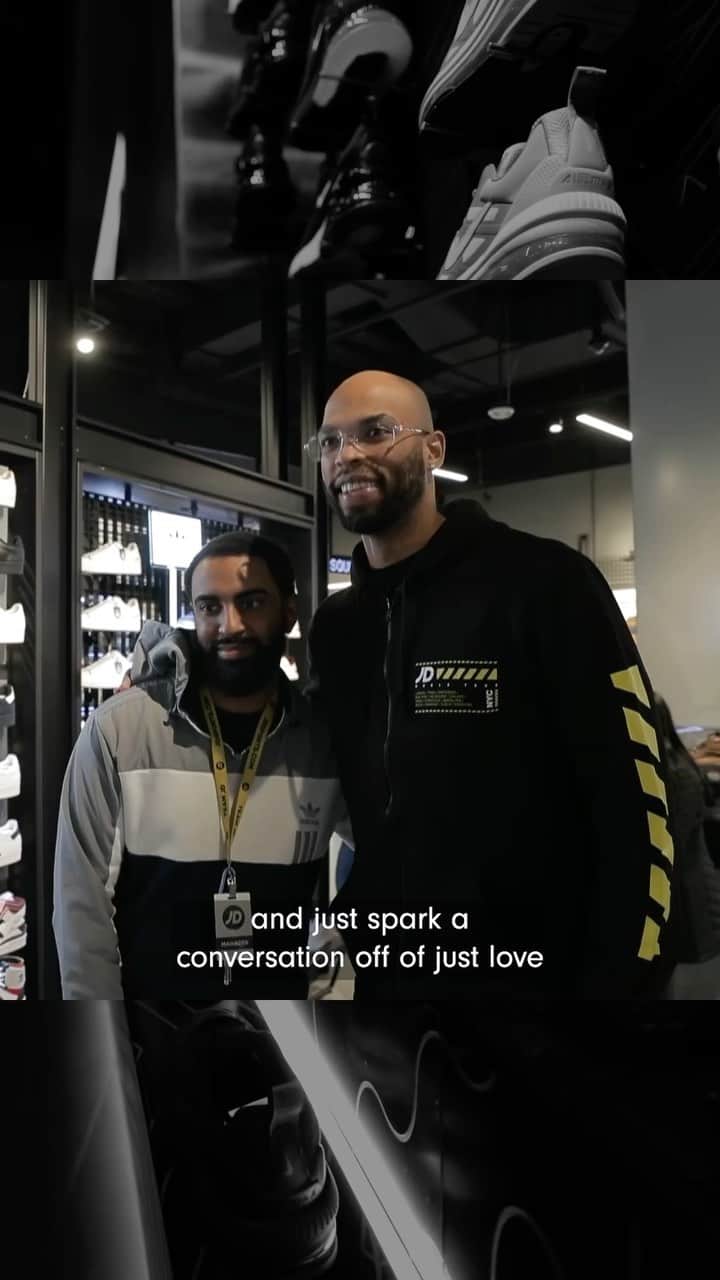 のインスタグラム：「TFW you try on a pair of sneakers and a 6'9'' athlete hand delivers them to you... 🤯 We teamed up with @JDSportsUS to surprise New York fans at their HQ on Broadway. Check out the "Oh, sh*t!" reactions and tell us how you would respond. #ad」