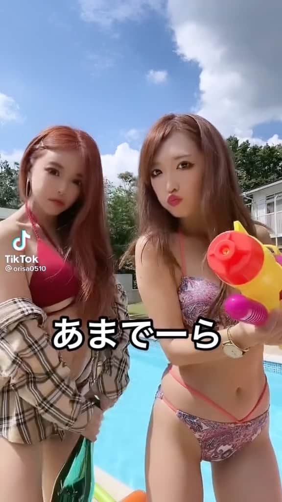 のインスタグラム：「あまでーーーら❤️  今週土曜は 渋谷のTKに出演します🕺 @tk_nightclub   楽しみだ💓💓💓💓 遊びにきてね🥺  動画の水着は @girls_terrace に売ってる @duras_official のビキニ👙💓  #tiktok #tiktokjapan #bikini #bikinigirl #summer#shibuya#水着#水着コーデ#ビキニ#ビキニコーデ #水鉄砲 #アルマンド #シャンパン #渋谷#クラブ」