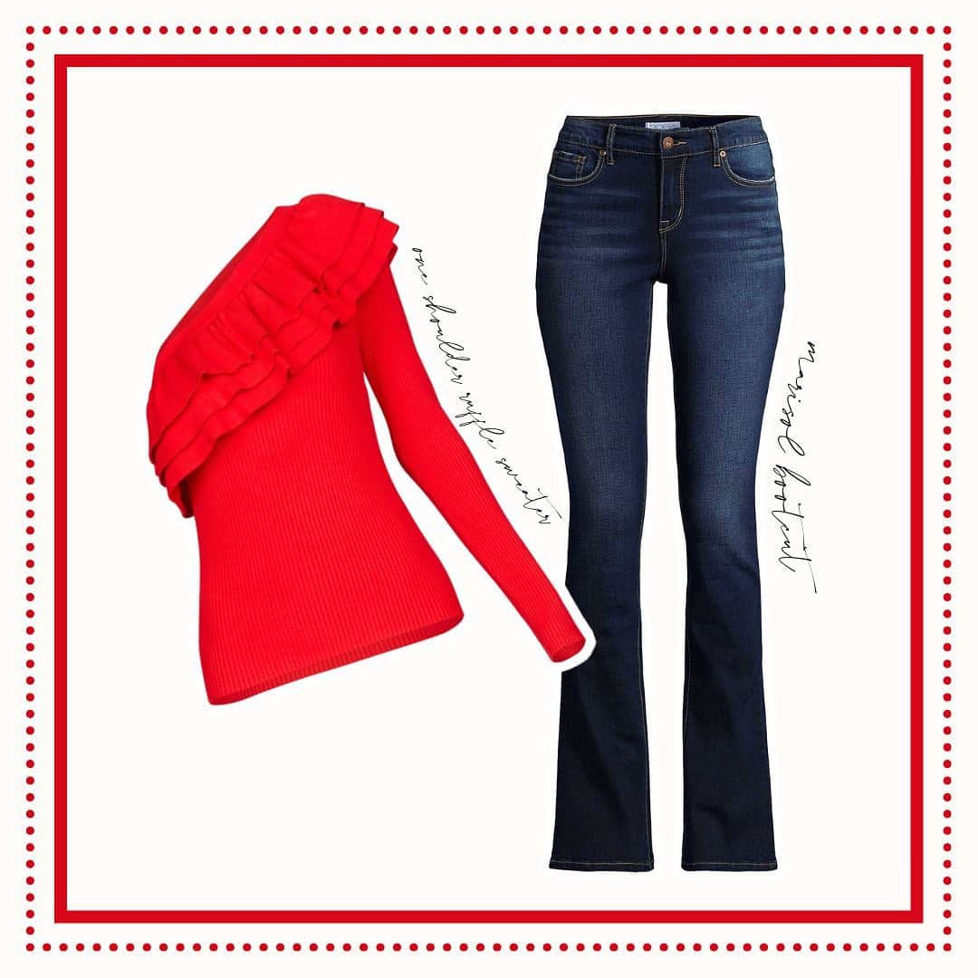 ソフィア・ベルガラさんのインスタグラム写真 - (ソフィア・ベルガラInstagram)「Hola!! Ok we can all relax, the one shoulder ruffle sweater in red is now in stock!! I’m obsessed with this color, this cut, this material, and really everything about this sweater. Have you ordered yours yet?? I’m wearing it with the Marisol bootcuts, they go with EVERYTHING 👖🍑😘 … Hola!!! ya nos podemos tranquilizar, el jersey de un hombro con volantes en rojo ya está en stock!!!  Estoy obsesionada con este color, este corte, este material, y realmente todo sobre este suéter. ¿Ya compraste el tuyo? Yo lo llevo con el Marisol jean, que pega con todo... #walmartfashion #sofiajeans @walmartfashion」12月4日 2時30分 - sofiavergara