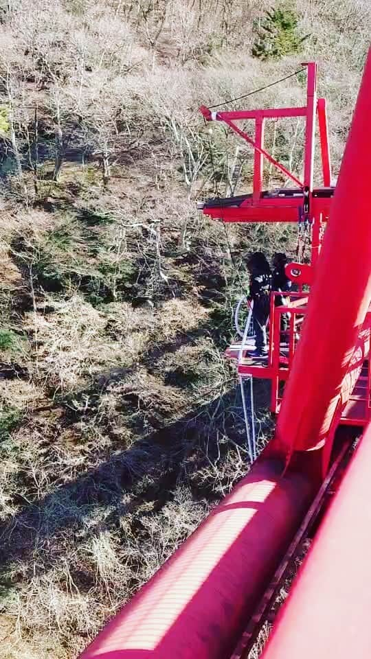 アレサ・ネスミスのインスタグラム：「今年の厄をバンジーで落としてきました🗻✨ 初バンジー。マジで本気で死ぬかと思った怖かった😭笑」