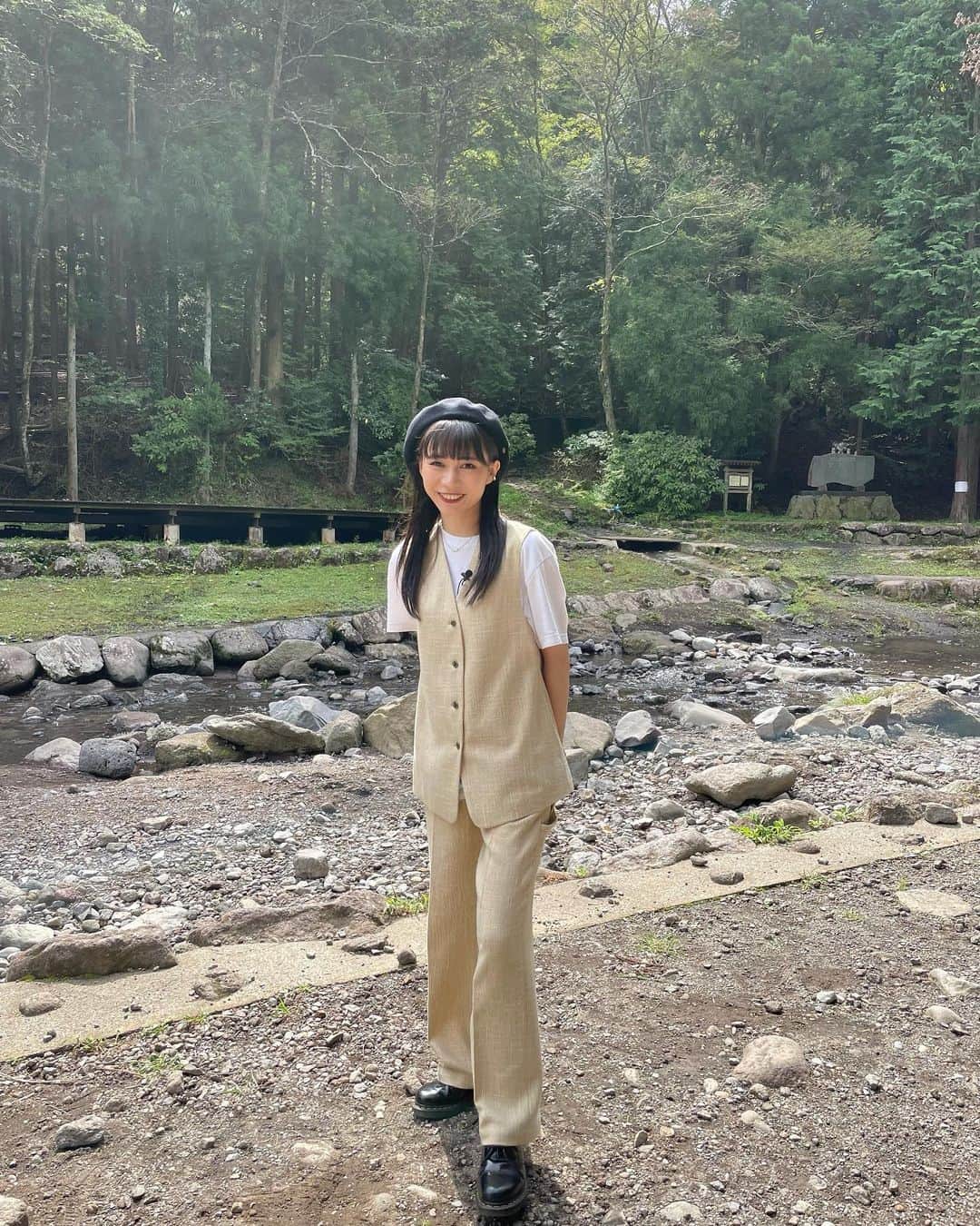 庄司芽生のインスタグラム：「久しぶりに大自然に囲まれ、朝から元気いっぱいな庄司でした🌳✌️(FC Astalight＊DVD会報 オフショット📸)」