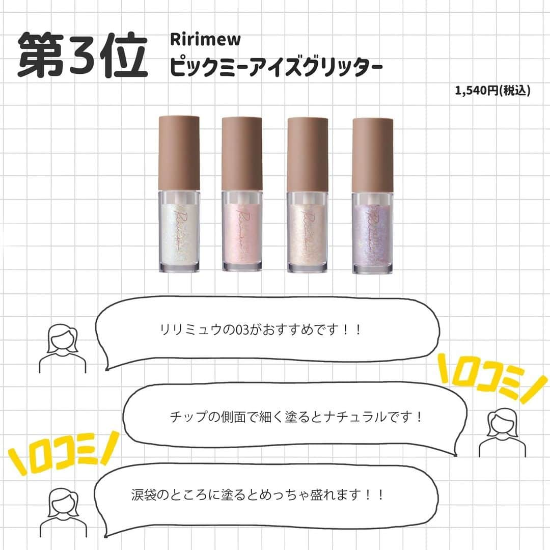 corectyさんのインスタグラム写真 - (corectyInstagram)「【corectyアンケート】今回は、corectyのフォロワーの皆様に「涙袋爆盛れグリッター」についてアンケートしました📝 . 1位	#romand ザ ユニバース リキッド グリッター  2位	#innisfree トゥインクル　グリッター  3位	#Ririmew PICK ME EYES GLITTER  4位	#3CE 3CE EYE SWITCH  5位	#Cipicipi Glitter Illumination Liner  6位	#peripera シュガートゥインクル リキッドグリッター  7位	#sopo メイクアップグリッター  今までのランキング投稿は、 #corecty_ranking で見られるのでぜひチェックしてみてください！ . #グリッター #涙袋 #涙袋メイク #ラメシャドウ #デカ目メイク #アイライナー」12月6日 20時34分 - corecty_net