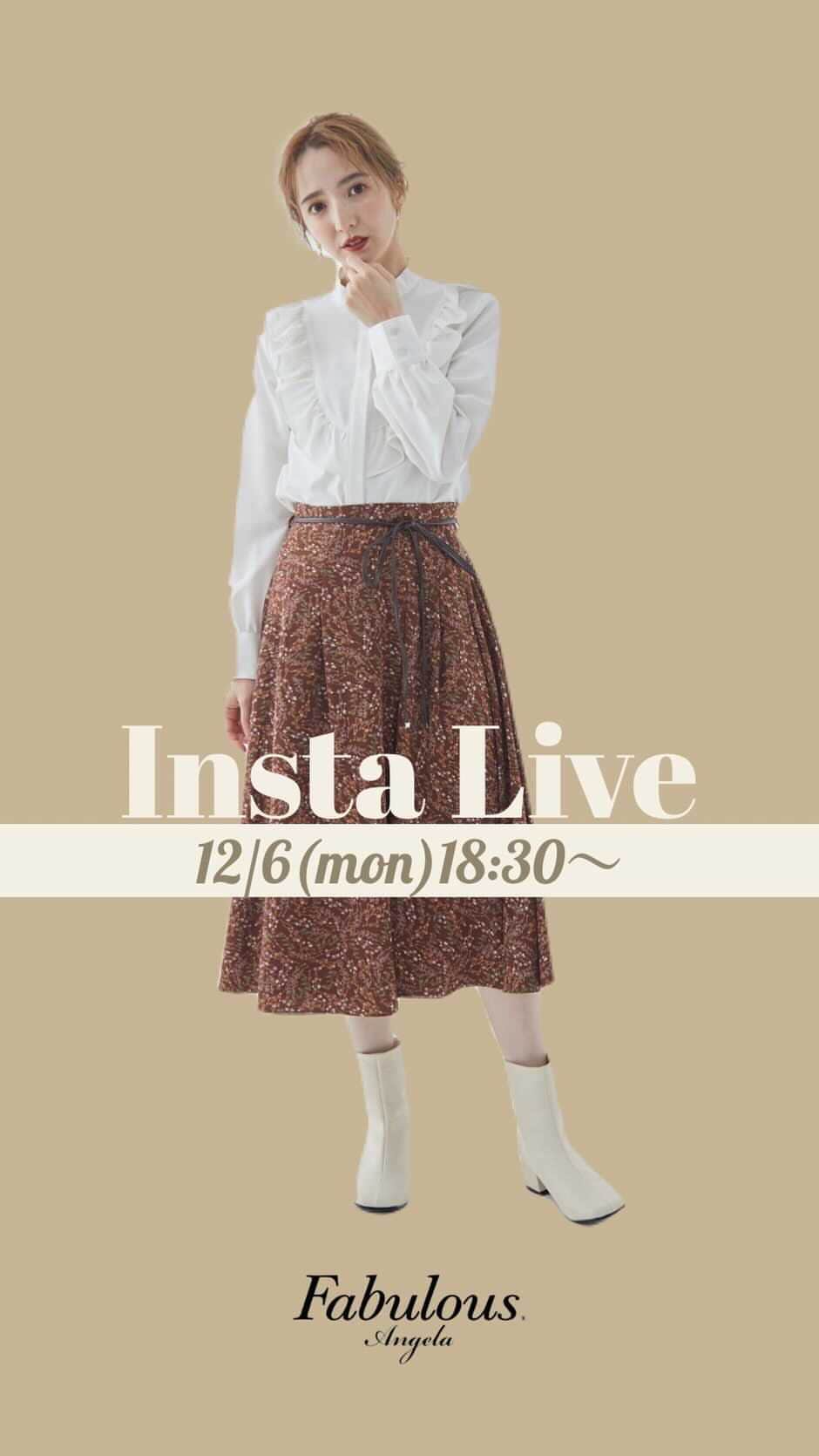 Fabulous Angelaのインスタグラム：「全てのトップス50%OFF！ 12/7(火)21:00〜12/9(木)9:00  ㅤㅤㅤㅤㅤ ㅤㅤㅤㅤㅤ @fabulousangela_official  @fabulousangela_snap  #トップス #ニット #スカートコーデ」