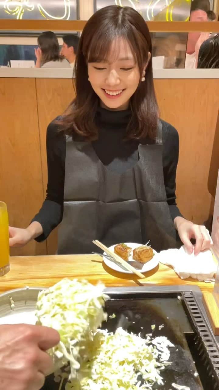 杉浦みずきのインスタグラム：「動きがうるさい女ともんじゃ一緒にどうですか？🍻　 #東京グルメ #もんじゃ #もんじゃ焼き #渋谷グルメ」