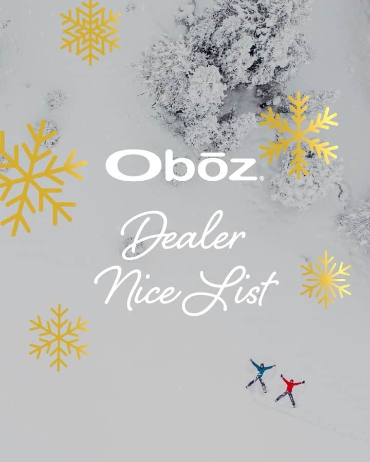 オボズのインスタグラム：「Nominate your favorite Oboz dealer for the Oboz Footwear Dealer Nice List 🥾  Here’s how you can help your local store win $500 and a staff pizza party:  Fill out the nomination form with the name of your favorite store location (link in bio) by Tuesday, December 21.  On Wednesday, December 22, Oboz Footwear will announce the winner of the Dealer Nice List.🌟  Support your local outdoor retailer this holiday season and help them land a spot on the Dealer Nice List! 🌲  Details: one entry per email address, please. Enter before Tuesday, December 21 at 5pm MT. No purchase necessary. Giveaway is not affiliated with Instagram in any way. Entries will only be collected through submitting the online form on obozfootwear.com  #obozdealernicelist #truetothetrail」