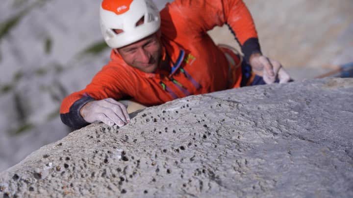 ニナ・カプレツのインスタグラム：「YEAH!!!! The film Wogü is finally online!!!  What a masterpiece of Mathieu Rivoire, what a great teamwork @cedriclachat @guillaume_broust @marc_daviet @julien_christe   Special thanks to the master of climbing @kammerlander_beat   ➡️link in bio!  Thanks thousand times to my longterm sponsor @arcteryx for supporting this project so generously and to give us freedom of choice on all the aspects. Thanks also to @cmc68.fr @schweizer_alpkaese @praettigau.ch @gebana.official and Volg for their support!  Rätikon for ever ♥️  @petzl_official @scarpaspa」