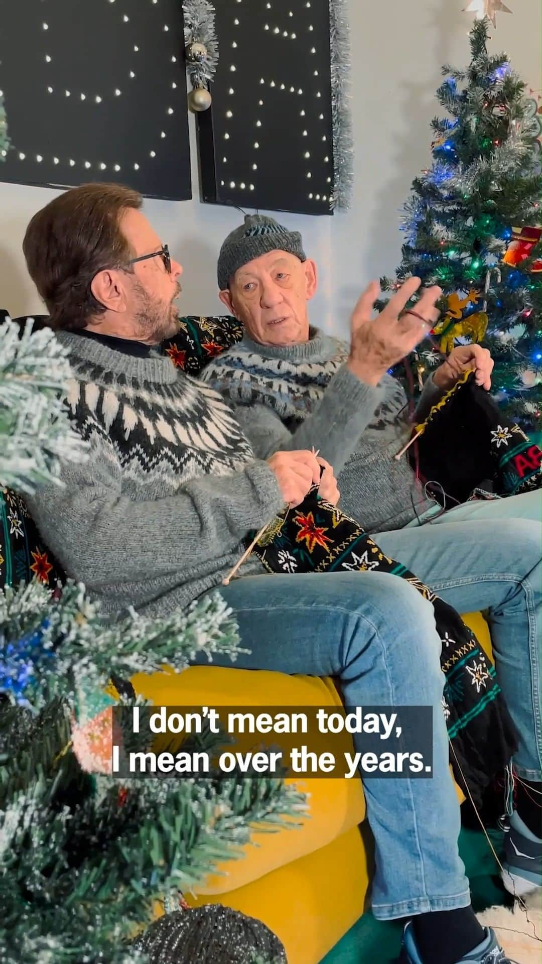 イアン・マッケランのインスタグラム：「Björn and Ian: 45 years of knitting. Still Knitting … https://abbavoyage.com/」