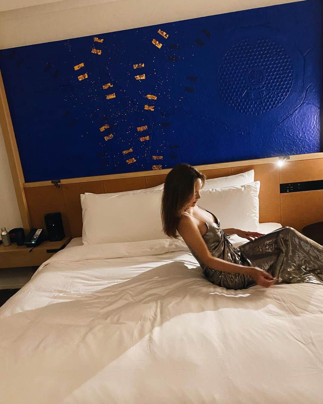 のインスタグラム：「金箔が散りばめられた群青色の壁が素敵🌠 📍 @hyattcentrickanazawa   #金沢 #hyattcentrickanazawa #ハイアットセントリック金沢 #pr」