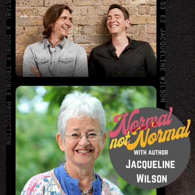 ジェームズ・フェルプスのインスタグラム：「It was an honour to chat to Jacqueline Wilson on this weeks Normal Not Normal podcast. I (like many of us) grew up reading her books so it was great to meet and ask her questions about writing, story telling & her reworking of the classic The Railway Children.  OUT NOW wherever you get your podcasts and on @youtube @applemusic @spotifypodcasts  #Normalnotnormal #JacquelineWilson」