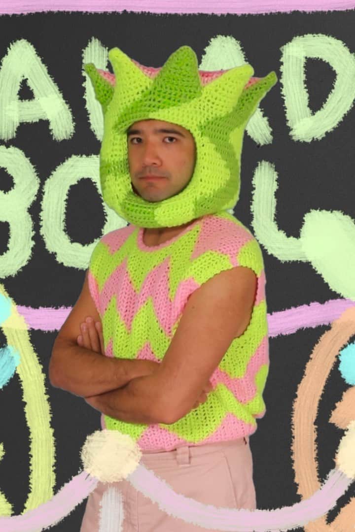 のインスタグラム：「FRUIT OUT ON THE TOWN!  Here’s my next HOT CHILI SUMMER piece!  I actually wore this sans hat out a month or so ago and I realized it really needed some sort of watermelon hat to go with it! The vest is a bit big but it kinda works?  Anyway I hope everyone is able to enjoy themselves this weekend and keeps safe xx」