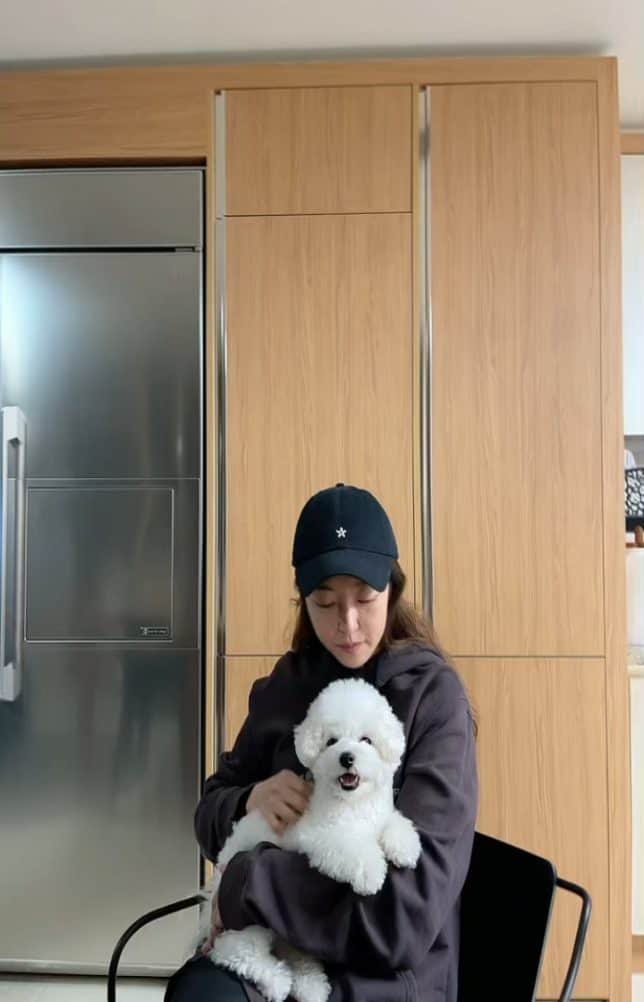 シム・ウンジンのインスタグラム：「#오늘아님  기분이가 너무 좋은 숑이 숑이는 호돌언니 강아지♡  at.호돌이집」