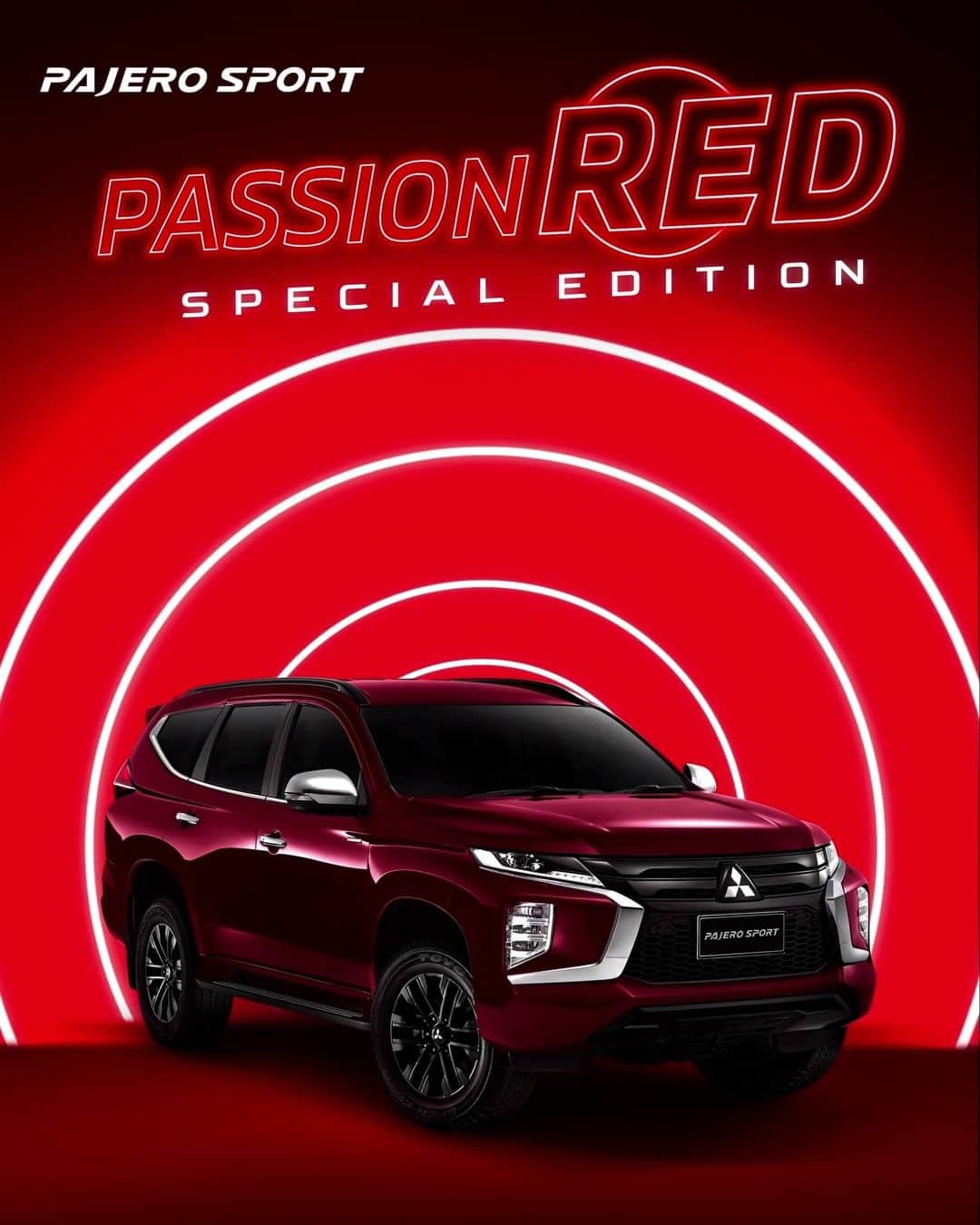 Mitsubishi Motors Thailandのインスタグラム：「Passion ใหม่ ให้ทุกจุดหมายพิเศษกว่าเดิม กับ Mitsubishi Pajero Sport Passion Red Special Edition  สีสันแห่ง 60 ปี ที่มาพร้อมดีไซน์พิเศษ และกล้องมองรอบคันอัพเกรดใหม่ จำนวนจำกัด เฉพาะปีนี้เท่านั้น  #PajeroSport #PassionRedSpecialEdition  #MitsubishiMotors #MitsubishiMotorsThailand」