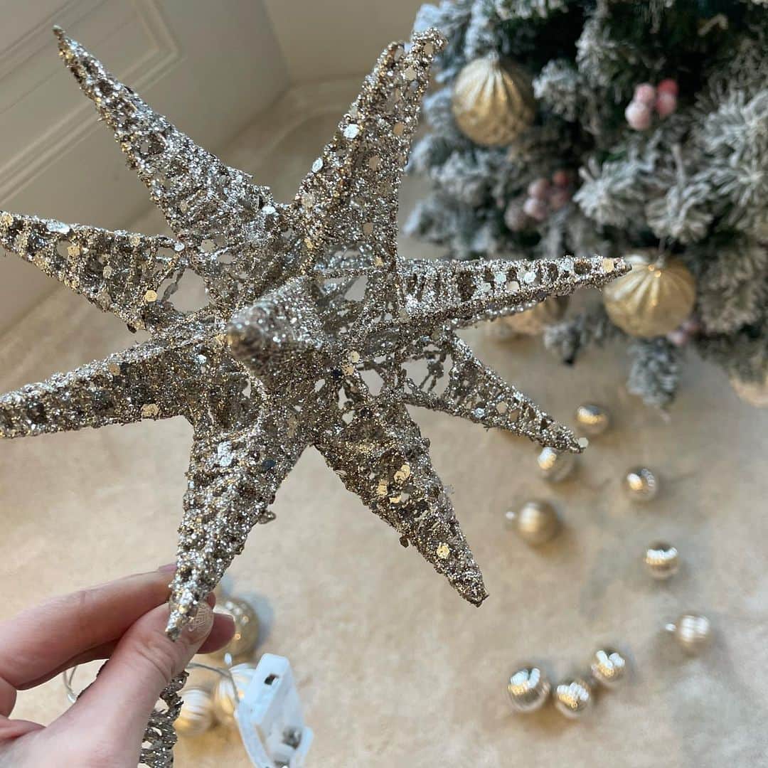 MEGさんのインスタグラム写真 - (MEGInstagram)「この冬の帰国を取りやめたのでツリーを飾り付け。上の星、綺麗なんだけど重くて、ふと見るといつもくたっと悩んだ感じに斜めっておる。   #christmastree #クリスマスツリー」12月13日 4時32分 - _x_meg_x_