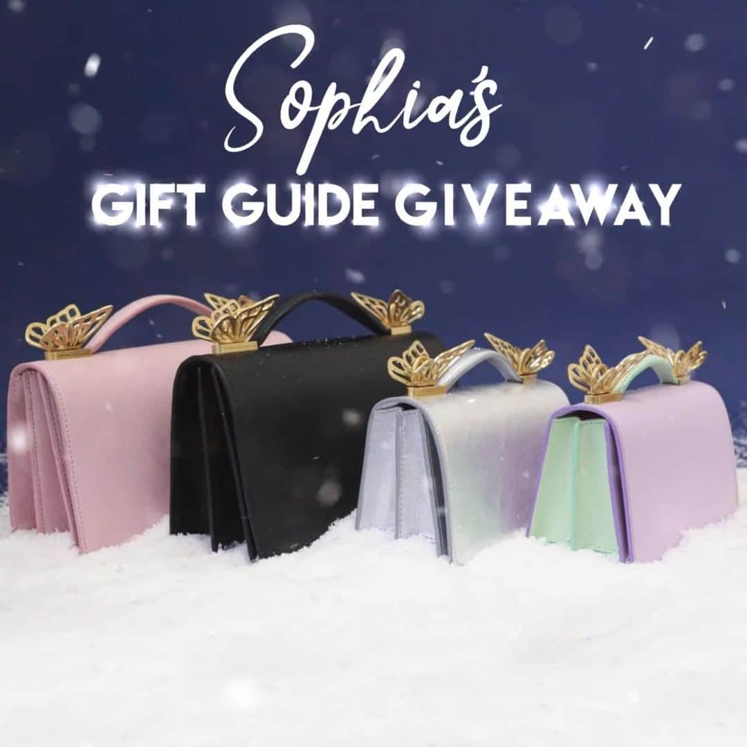 SOPHIA WEBSTERのインスタグラム：「🎁 Sophia’s gift guide giveaway… 🎁⁣  Our 'Mariposa' handbags are the perfect fitting gift whatever her size or style...  ⁣ This year we wish to share the festive cheer and say thank you to all of our amazing followers for your continuous love and support. We will be giving 4 more lucky people the chance to win from our holiday gift guide... 🙌💫 We will be announcing our final winners next week 💗✨👠⁣⁣⁣⁣⁣ ⁣ To be in with a chance of winning something from our holiday gift guide for you and your bestie, you will need to:⁣ ⁣ 👠 Follow @SophiaWebster on Instagram. ⁣⁣⁣⁣⁣ ⁣⁣⁣⁣⁣ 👠 Tag your bestie in the comments ⁣ ⁣ 👠 Sign up to the Sophia Webster mailing list - link in bio.💋⁣⁣⁣⁣ ⁣⁣⁣ ⁣⁣⁣⁣👠 Pick your fave style from our gift guide and post it to your instagram account. Tag @SophiaWebster and use the hashtag #SophiasGiftGuideGiveaway (all accounts must be public to participate).⁣ ⁣⁣⁣⁣ ⁣⁣⁣⁣⁣⁣⁣⁣⁣ Good luck! T&C's can be found on SophiaWebster.com 💫⁣⁣⁣⁣ ⁣ #SophiaWebster #SophiaWebsterChiara #SophiaWebsterChristmas #SophiaWebsterGiftGuide #GiftGuide」