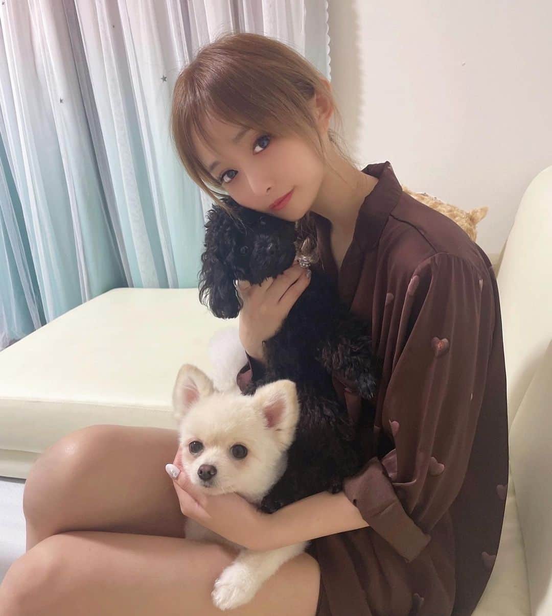 のインスタグラム：「日曜日のオイラ🥸 あすかぴが家族ショットを撮ってくれた嬉しすぎる🥺❤️  2枚目は、エマに一生まとわりつかれてるあすか   #黒宮ちはや #小悪魔ageha #モデル #キャバクラ #キャバ嬢 #ホステス #ラウンジ #水商売 #お酒 #歌舞伎町 #新宿 #六本木 #銀座 #北新地 #ミナミ #渋谷 #すすきの #シャンパン」