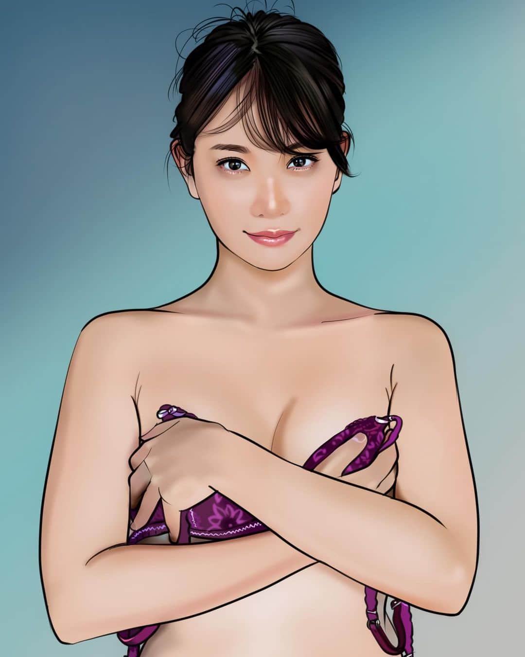 のインスタグラム：「『永尾まりやさん(@mariyagi_san )』  #イラスト #イラストレーション #女優 #永尾まりや #illustration #portrait #art #drawing #actress #mariyanagao」