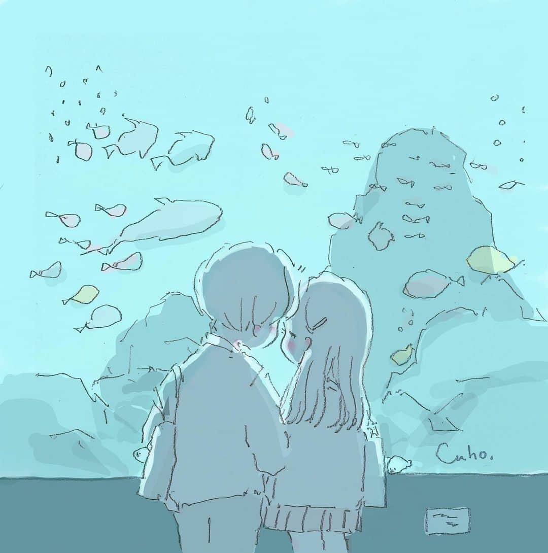 Cahoさんのインスタグラム写真 Cahoinstagram あの時 私たちは確かに 2人きりだった イラストレーション イラスト イラストレーター 水族館 水族館デート お絵かき イラストエッセイ 12月17日 21時35分 Caho0811