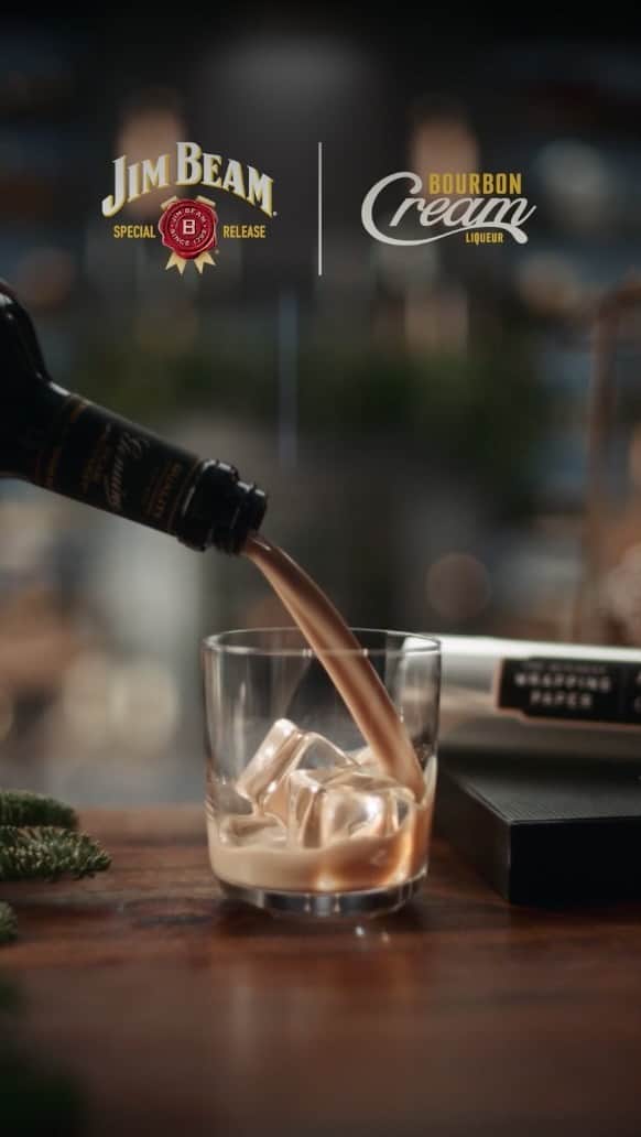 Jim Beamのインスタグラム：「Speed through the formalities and save time to savor Jim Beam Bourbon Cream with friends and family. Link in bio to grab a bottle for the holidays.」