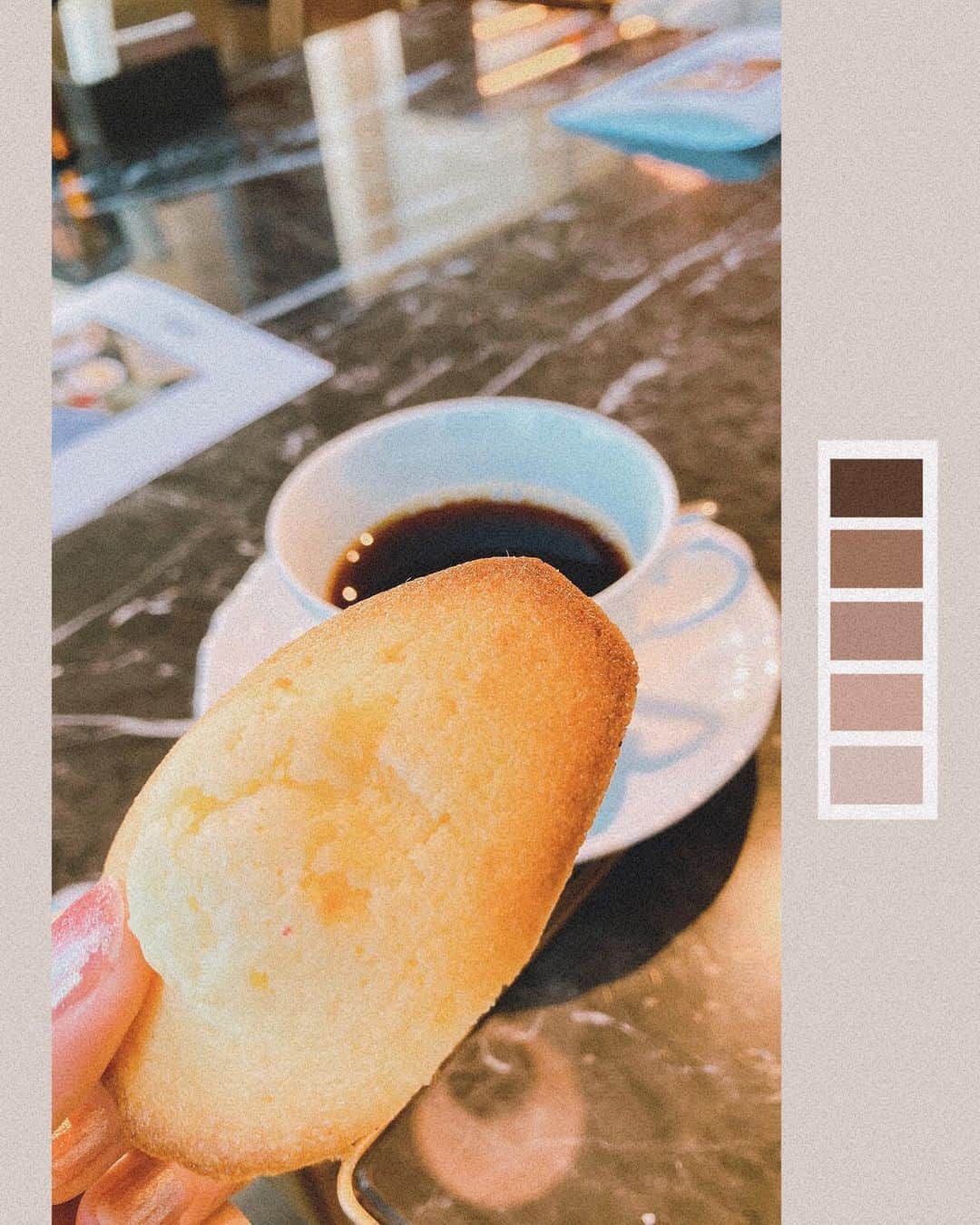 のインスタグラム：「焼き菓子は1日置いた方が生地も安定して美味しいといいますが、 焼きたてもそれはそれで美味しいんだよね〜。焼きたてマドレーヌ、幸せだった😋」